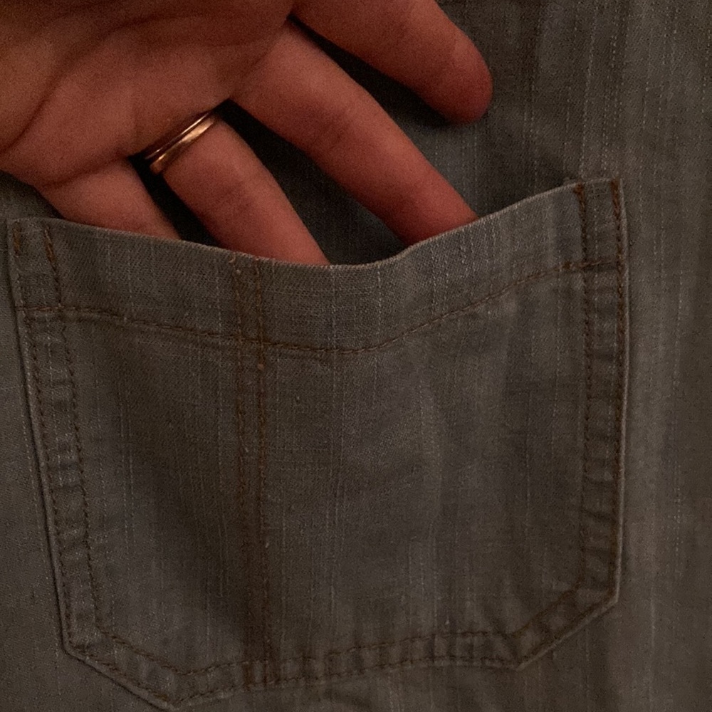 Light blue denim overall shorts - Picture 5 of 8